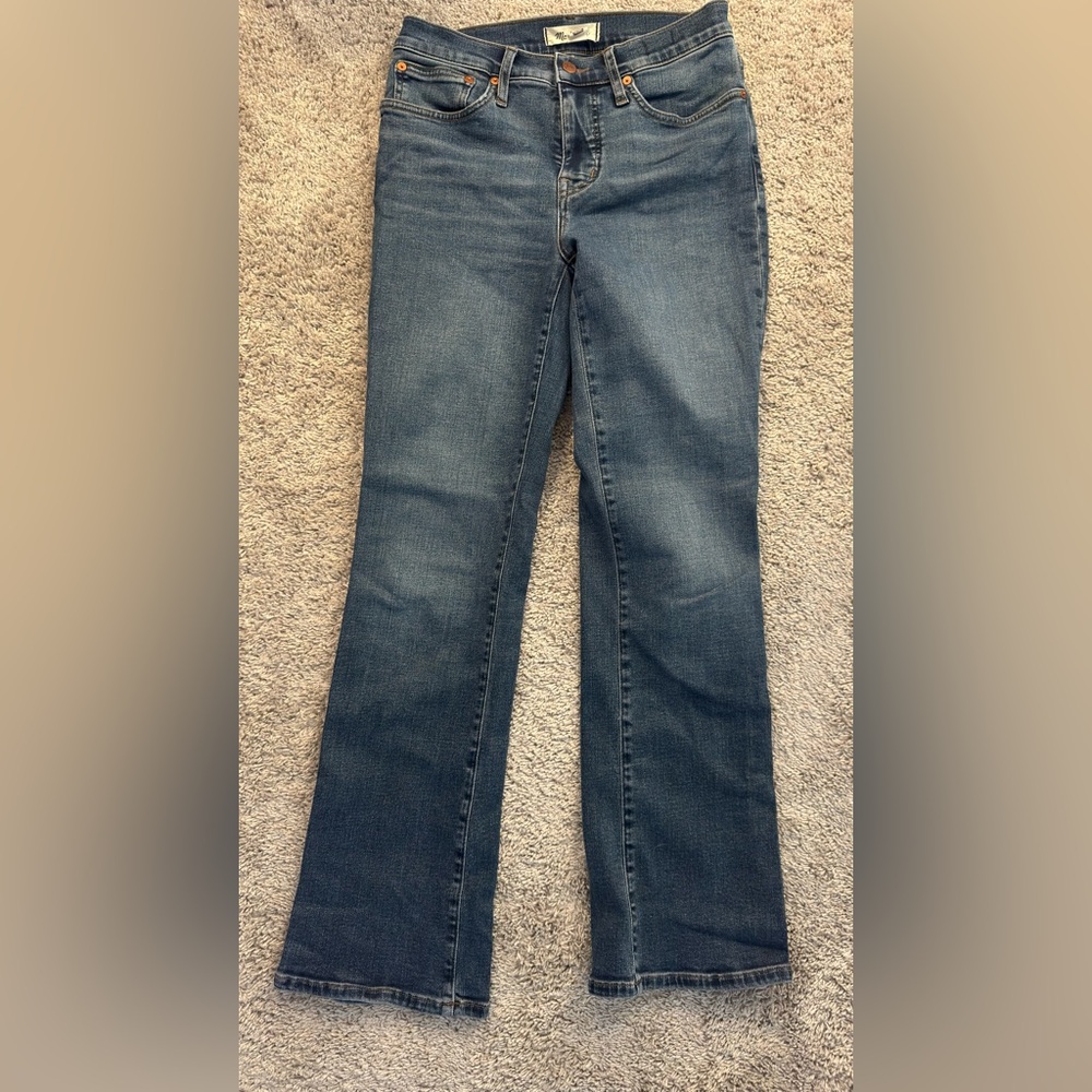 Madewell Women's “Mid-Rise Kick Out” Jeans in Deep Blue